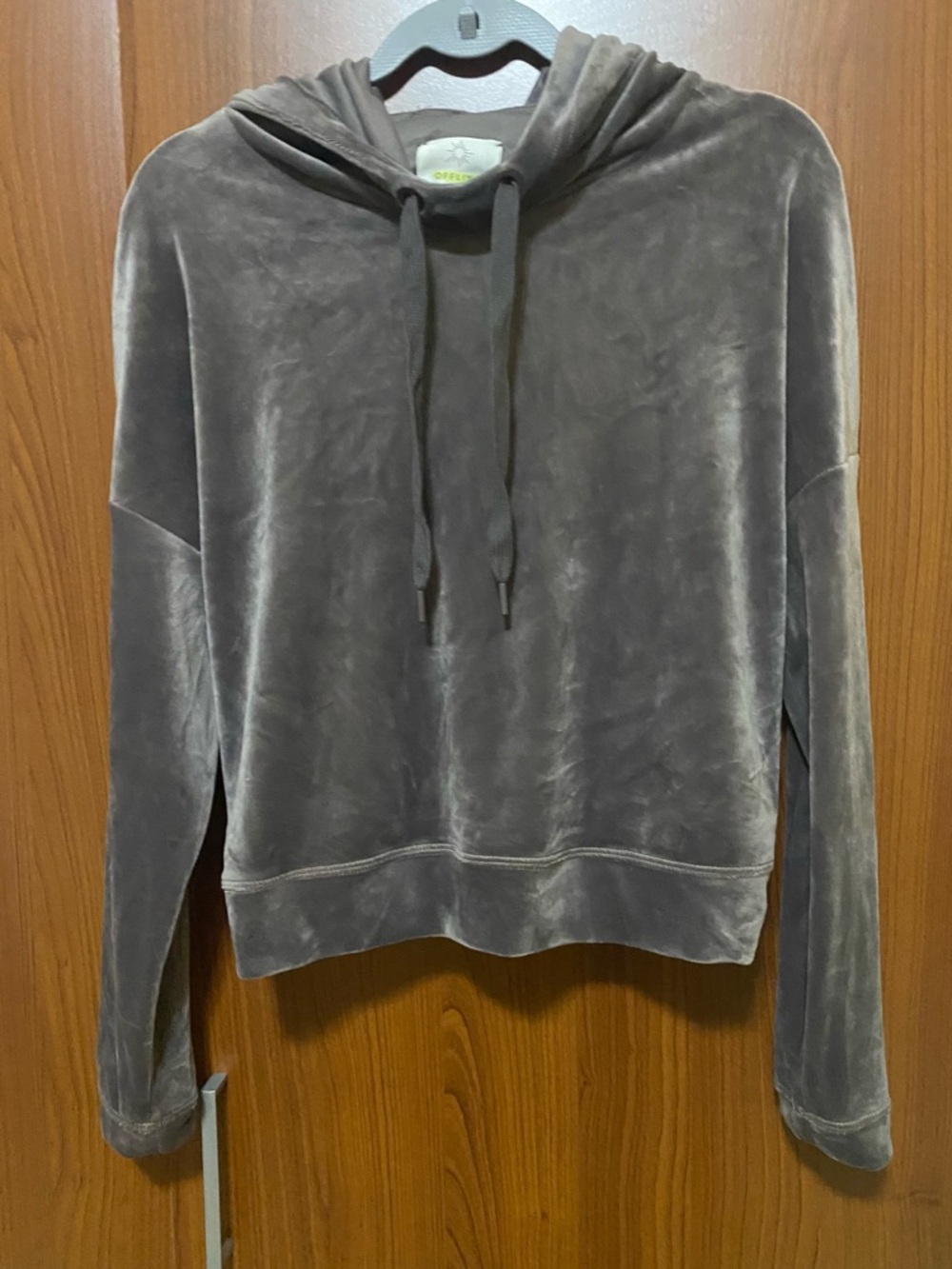 OFFLINE by Aerie Velour Hooded Sweatshirt - Taupe